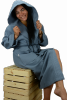 Szlafrok ARTG Robezz® Hooded Waffle Bathrobe AR028 Jeans Blue